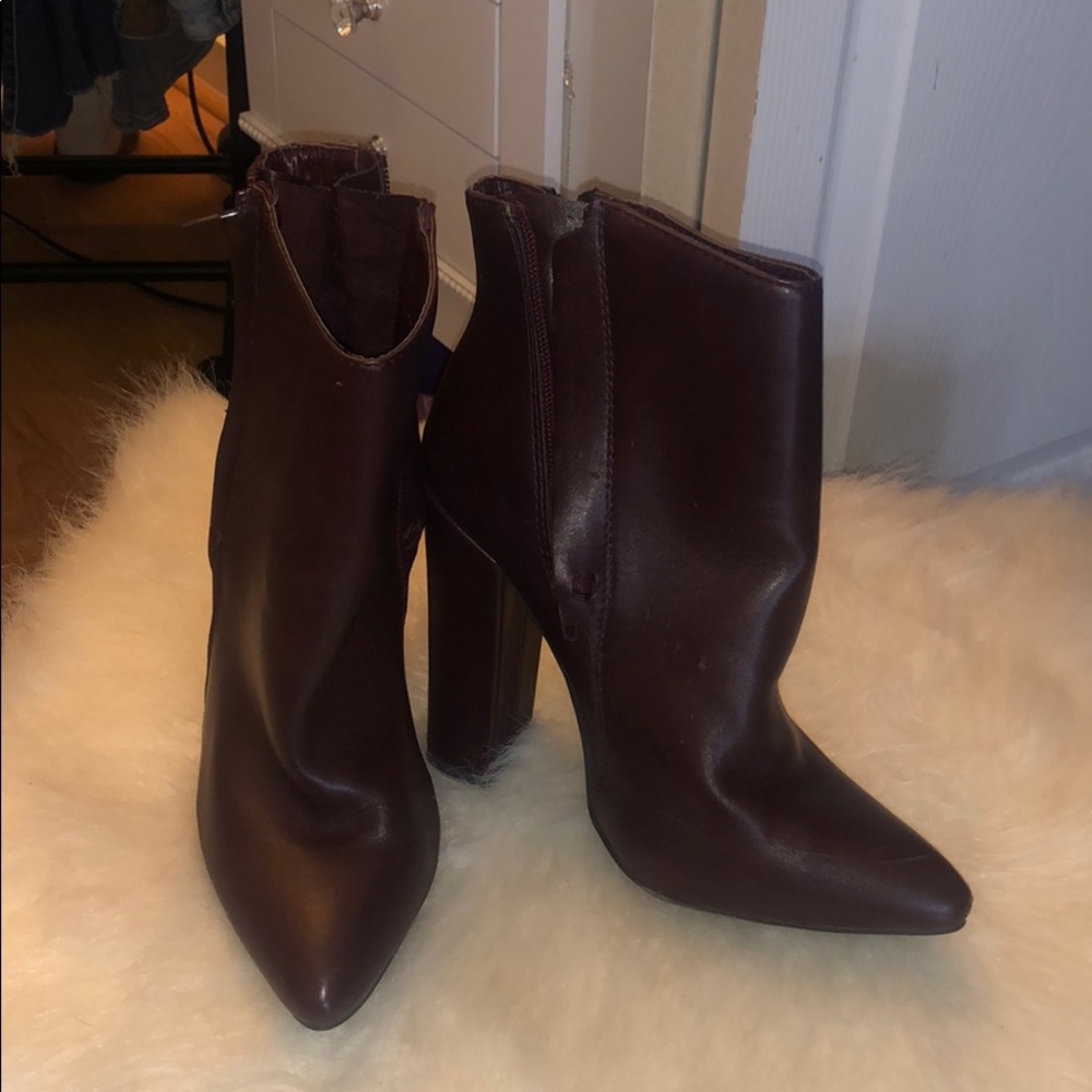 Wine color booties